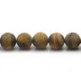 Œil de tigre matte de forme ronde 10mm x 6pcs