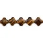 Oeil de tigre trèfle facette 13 mm   