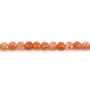 Orange moon stone, in round faceted flat shape, 4.5mm x 39cm