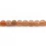 Pierre de soleil orange, de forme ronde plate facetté, 6.5mm x 39cm