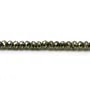 Pyrite in the shape of a faceted roundel, 2x3mm x 20pcs