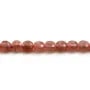 Quartz "fraise", de forme rond plat facetté, 6mm x 6pcs