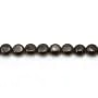 Smoked quartz, of round and flat shape, 6mm x 40cm