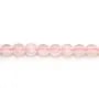 Quartz rose, de forme ronde et plate, 6mm x 40cm