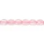 Quartz rose, de forme ovale facette, 6x8mm x 39cm