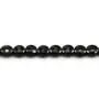Spinelle noir, de forme ronde plate facetté 6mm x 39cm