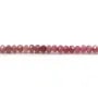 Tourmaline rose, en forme de rondelle facetté, 3 * 4mm x 39cm