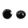 Pendentif en agate noire, de forme rond facetté, 15mm x 1pc