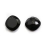 Pendentif en agate noire, en forme de rhombe facetté, 15mm x 1pc