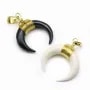 Pendant in bone, in horn shaped pendant with metal wire x 1pc