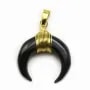 Pendant in bone, in horn shaped pendant with metal wire x 1pc