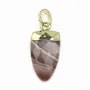 Pendentif en agate bostwana, serti en métal doré, 10 * 18mm x 1pc