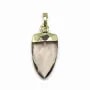 Pendant in smoked quartz, set in gold metal, 10 * 18mm x 1pc