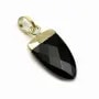 Pendentif en onyx, serti en métal doré, 10 * 18mm x 1pc