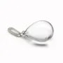 Pendant in rock crystal, half drilled, in shape of a drop, 15x20mm x 1pc