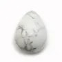 Pendant in howlite, half drilled, in shape of a drop, 15x20mm x 1pc