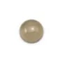 Cabochon agate grise, de forme ronde, 12mm x 4pcs