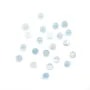 Cabochon aigue marine rond 3mm  x 2pc