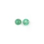 Cabochon d'émeraude de couleur verte, de forme ronde x1pc