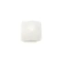 Cabochon de jade blanc, de forme carré facetté 10mm x 1pc