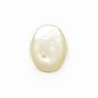 Cabochon oval 12x16 mm Nacre Blanc x 1pc