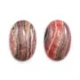 Cabochon de rhodochrosite rose, de forme ovale, et de taille 18x27mm x 1pc