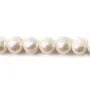 Perle de culture d'eau douce blanche, ovale, 10-11mm x 39cm