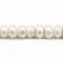 Perles de culture d'eau douce, blanche, irrégulière, 10.5-12mm x 2pcs