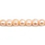 Perles de culture d'eau douce, saumon, irrégulière, 8-9mm x 4pcs