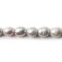 Perles de culture d'eau douce, gris, olive, 8-9mm x 40cm