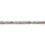 Perles d'eau douce ovales gris clair argenté sur fil 4.5mm x 40cm