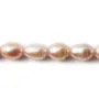 Mauve freshwater pearl round 8x12mm x 40 cm