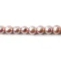 Perles de culture d'eau douce, mauve, rondes 7mm x 40cm