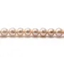 Perles d'eau douce mauve rondes  6mm x 6pcs
