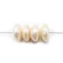 Perles de culture d'eau douce, saumon, bouton, 7x15mm x 1pc