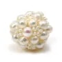 Boule de perles d'eau douce blanche, de taille 30mm x 1pc