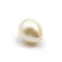 Perle de culture d'eau douce,  semi-percée, blanche, olive, 9-10mm x 1pc