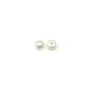 Perle de culture d'eau douce, semi percée, blanche, bouton 3-3.5mm x 10pcs