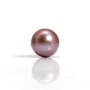 Perle de culture d'eau douce mauve ronde 12-13mm  semi-percée  x 1pc