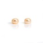 Perle de culture D'eau Douce saumon rond plat 7-7.5mm semi-percés  x 2pcs