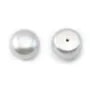 Pearl freshwater Gray round plat 12-13mm  demi tron 1.0mm  x 1pc