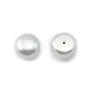 Perle D'eau Douce Grise rond plat 12-13mm demi tron 1.0mm  x 1pc