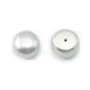 Pearl freshwater gray round plat 11-12mm  demi tron 1.0mm  x 1pc