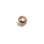 Perle de culture d'eau douce semi-percé, ovale mauve, 7- 7.5mm  x 2pcs