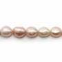 Perles d'eau Douce  baroque saumon 13-15mmx40cm