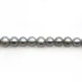 Perles de culture d'eau douce, gris, semi-ronde 7-9mm x 39cm