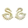 Nacre jaune coeur 26x48mm x 2pcs