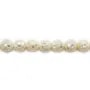 Nacre blanche en boule sur fil 8mm x 40cm