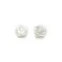 Nacre blanche en rose semi-percée 6mm x 2pcs