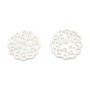 Nacre de couleur blanche, en forme de fleur, de taille 18mm x 1pc